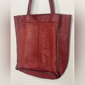 Harbour 2nd Frame North South Studded Leather Boho Western Large Purse Chili Red